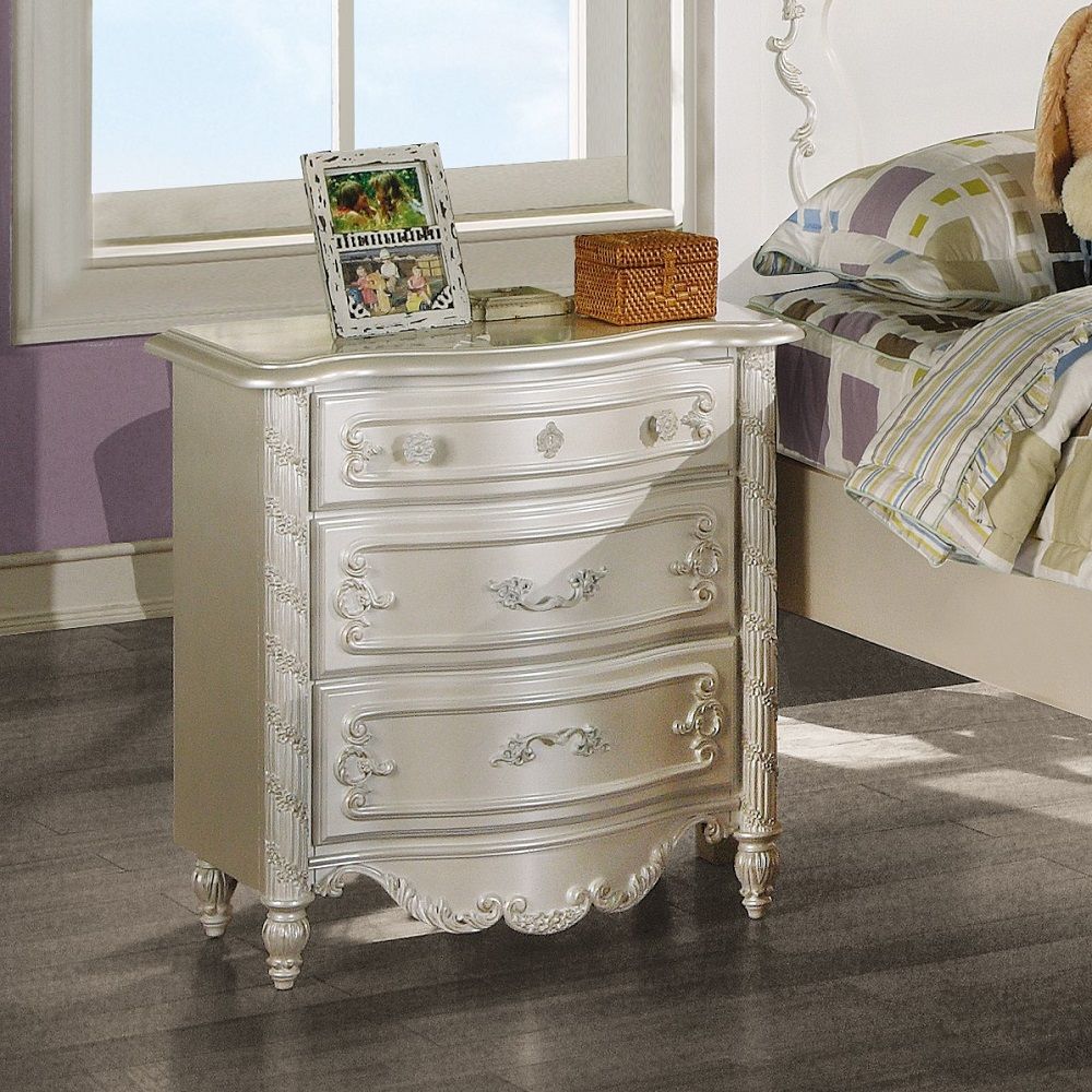 ACME Pearl - Nightstand - Pearl White | Meri Furniture
