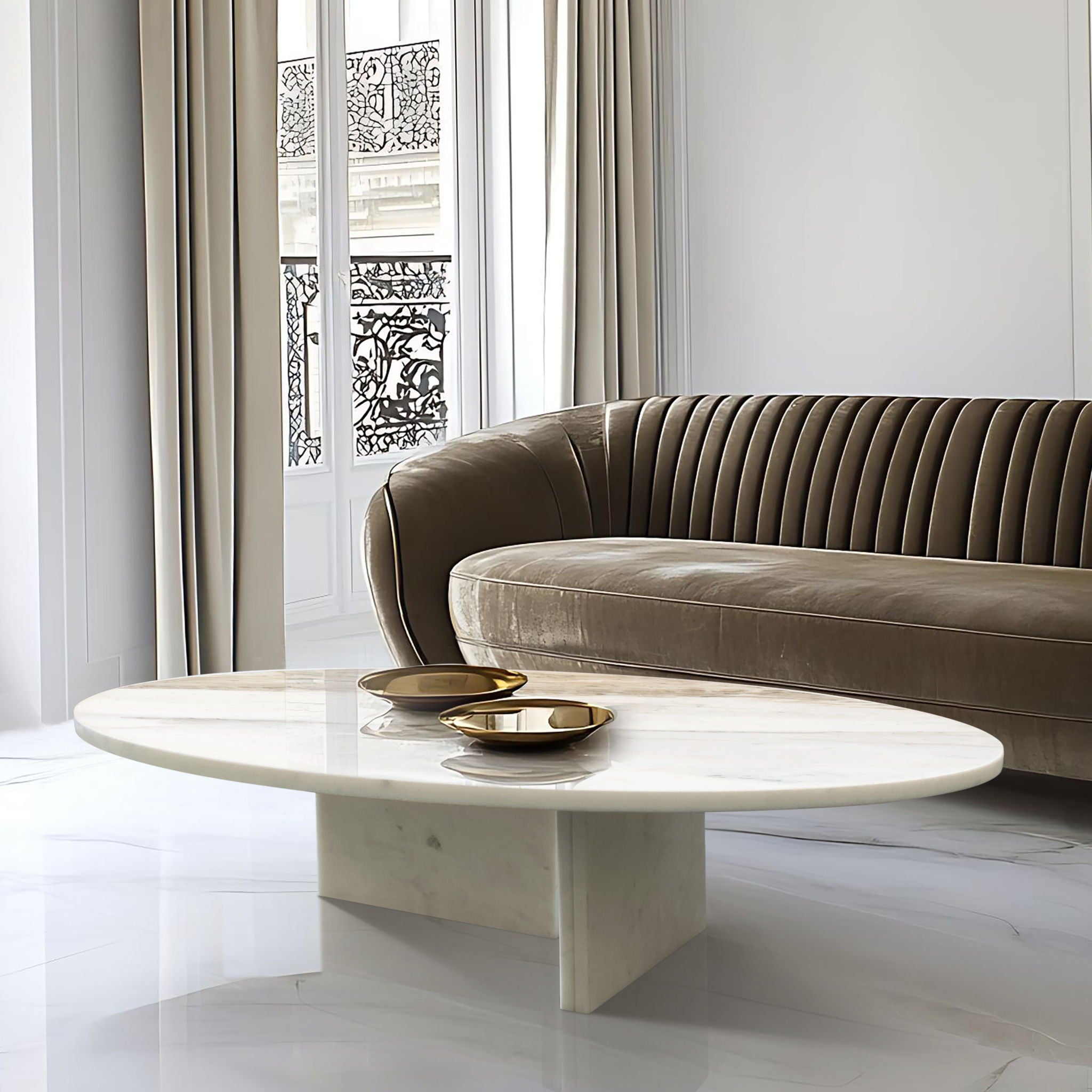 Luxury Coffee Table With Unique Veining, Unique Stone Design