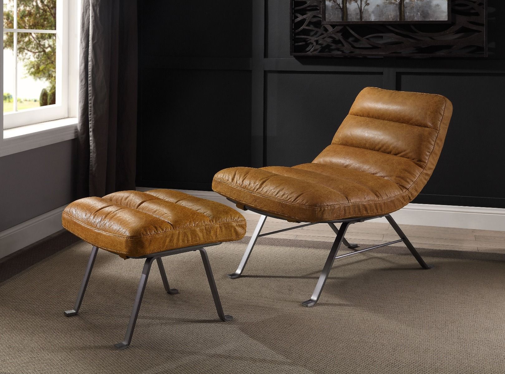 ACME Bison - Accent Chair - Toffee Top Grain Leather | Meri Furniture