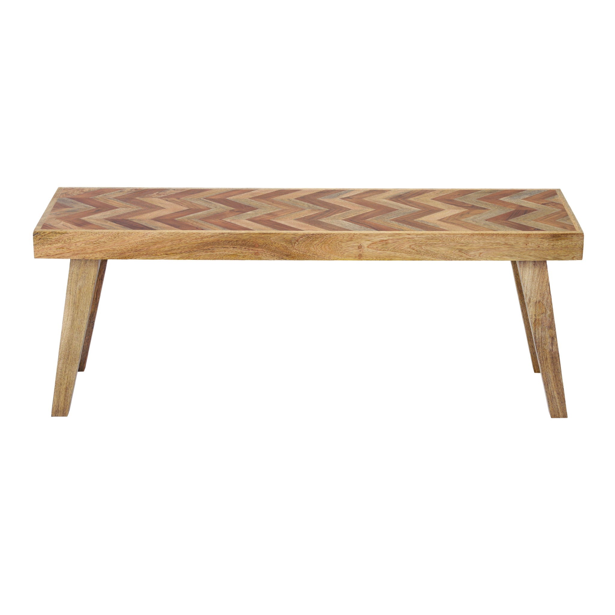 Artisan - Handcrafted Mango Wood Bench Rustic Boho Style - Natural