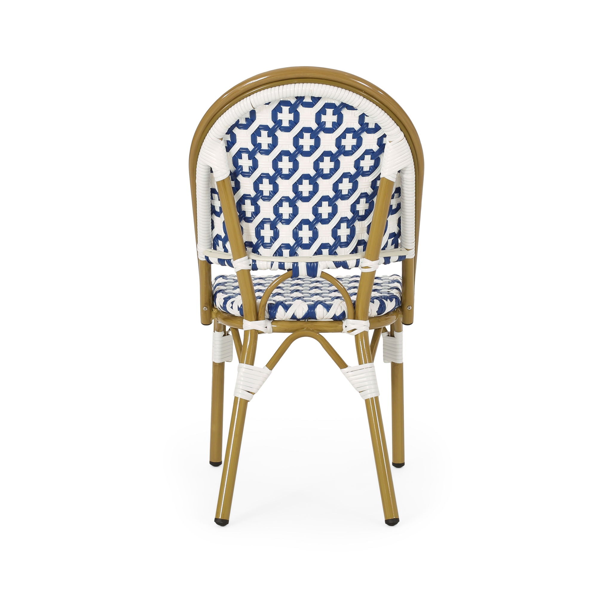 Chic French Bistro Chair With Durable Rattan And Aluminum Frame