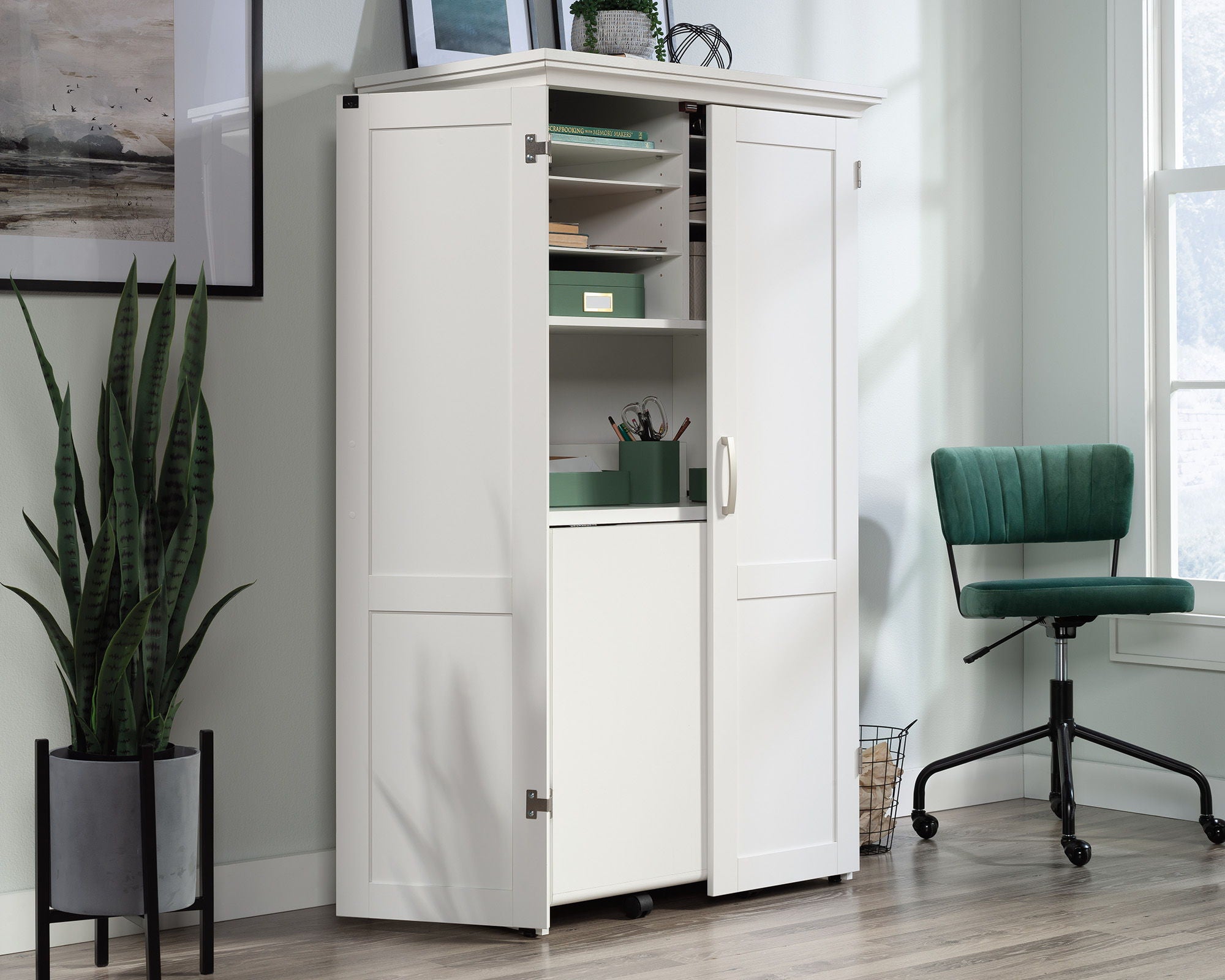 Craft & Sewing Armoire in Soft White