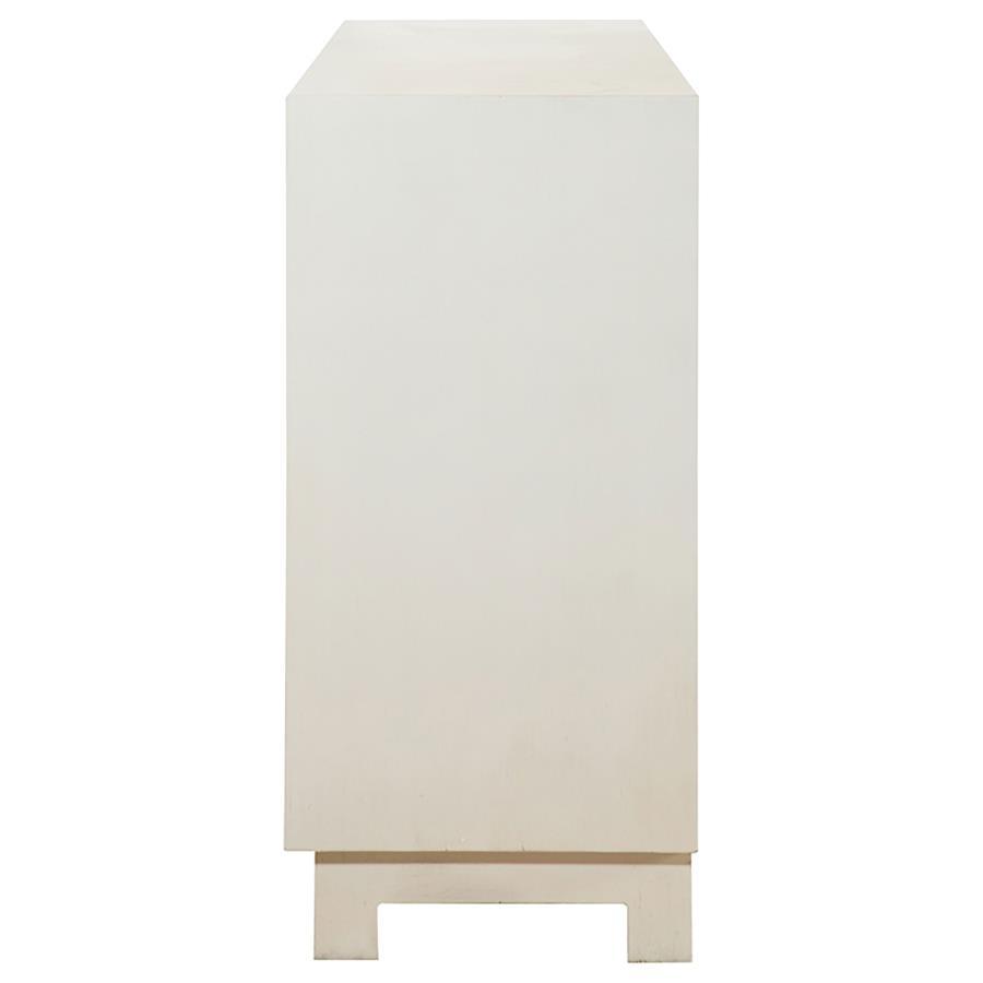 Voula - 4 Door Wood Accent Storage Cabinet - White And Gold