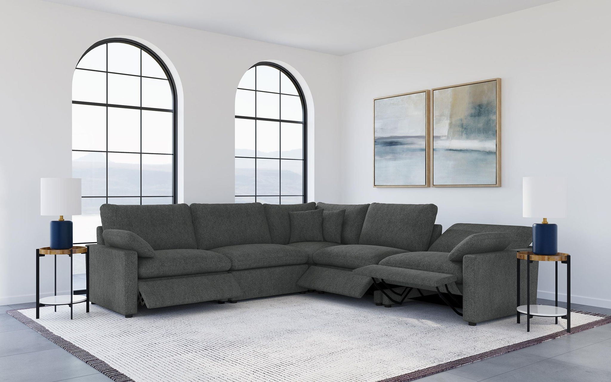 Collins Modular Power Armless Recliner Dark Grey