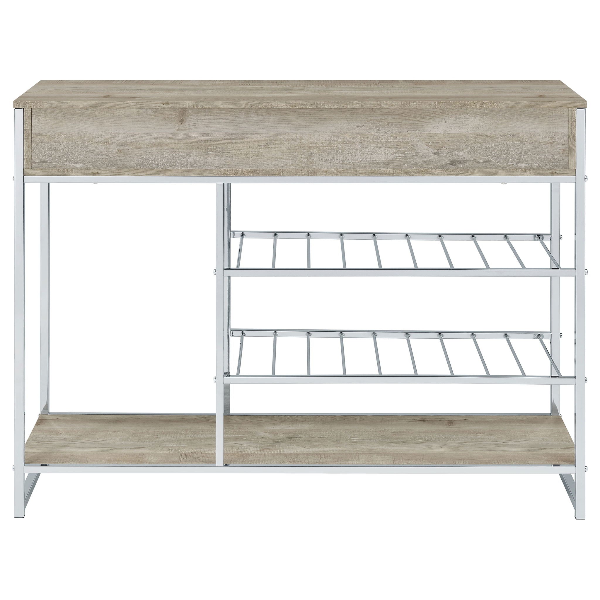Ethel - 2 Drawer Home Bar Storage With Wine Rack - Oak