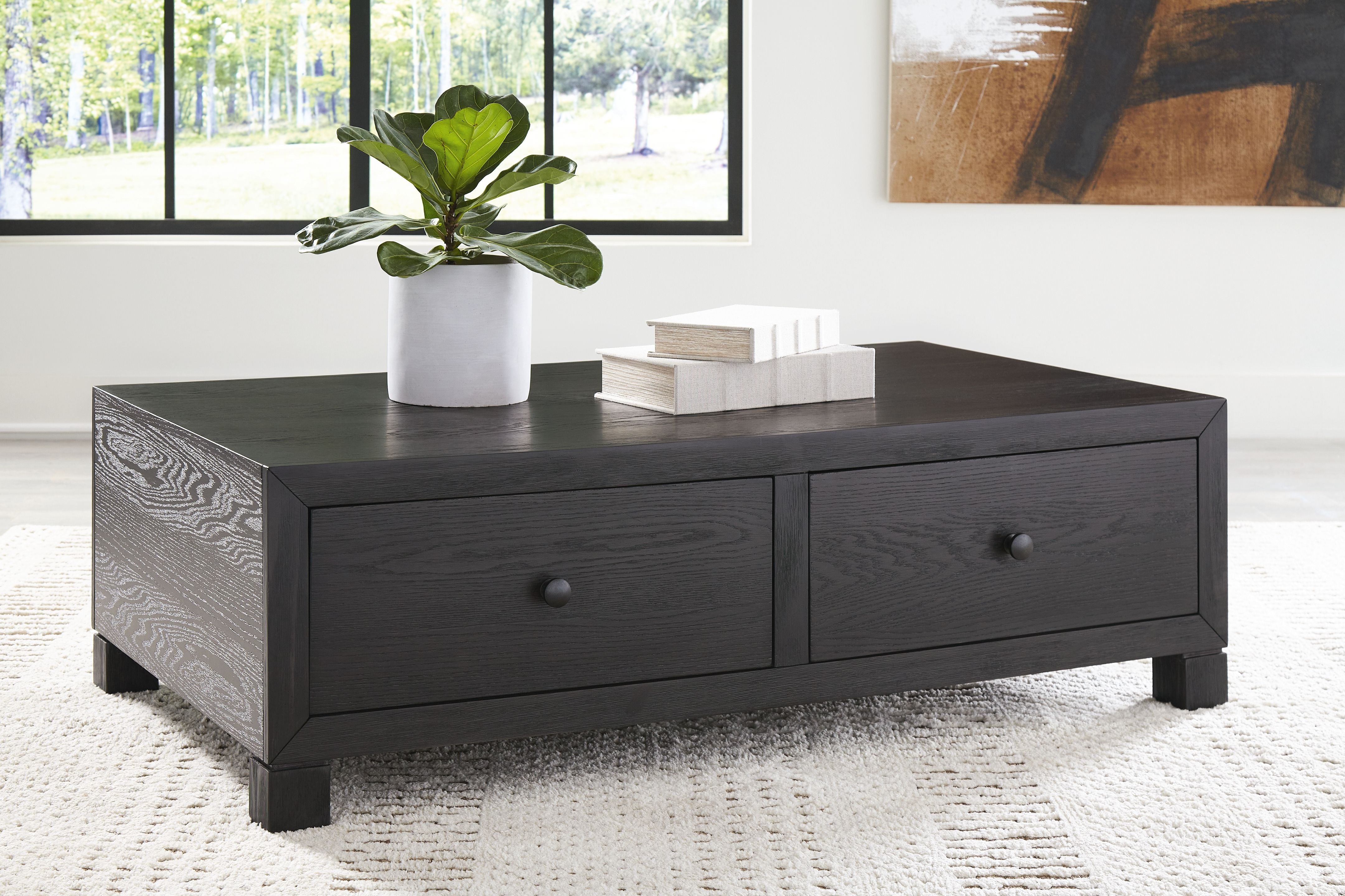 Signature Design by Ashley® Foyland - Black - Cocktail Table With Storage | Meri Furniture
