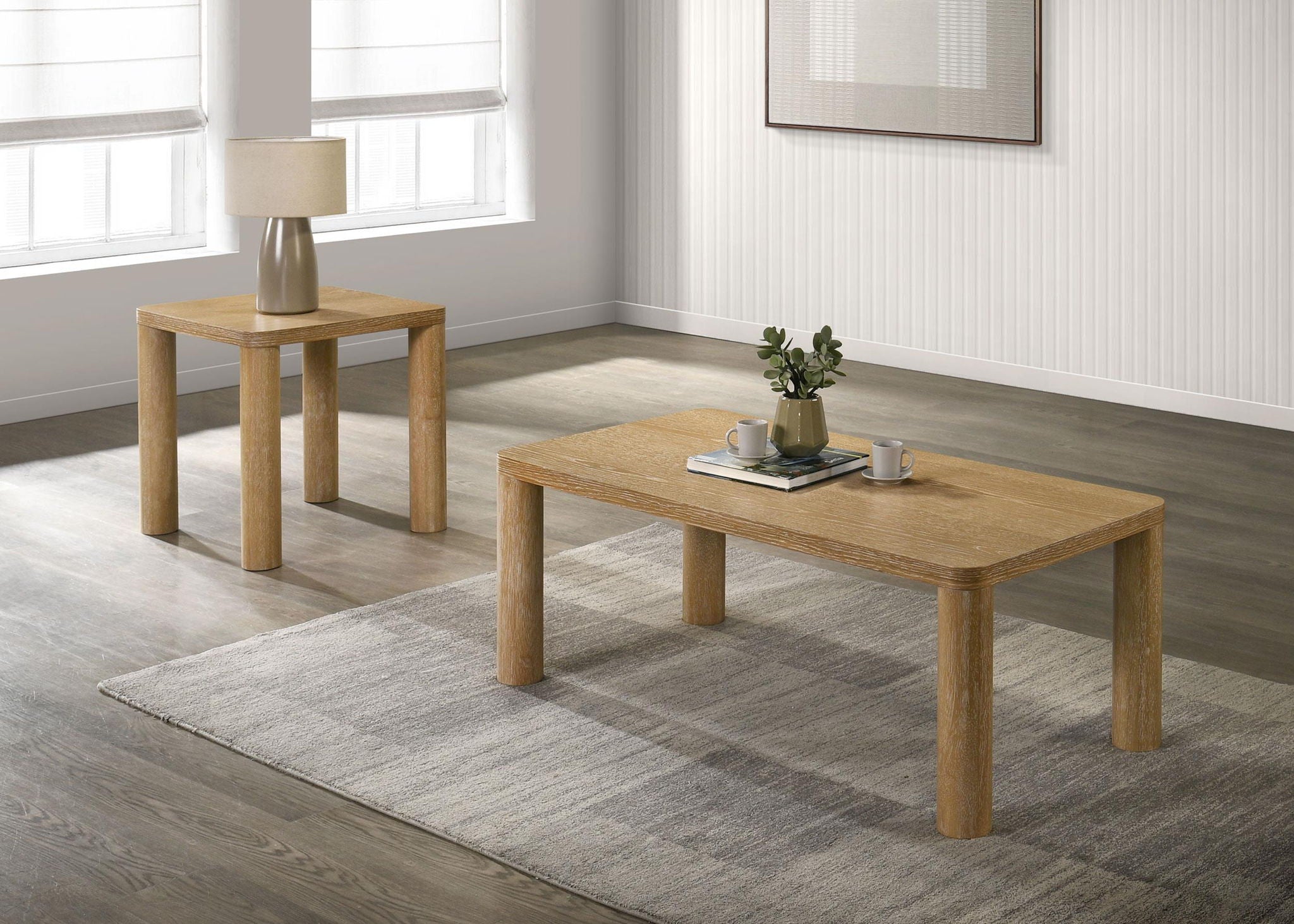 Castlewood Engineered Wood Cocktail Coffee Table Light Oak