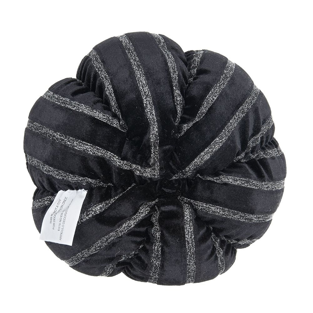 Stripe Pumpkin Decor, For Holiday Halloween Decoration - Black / White