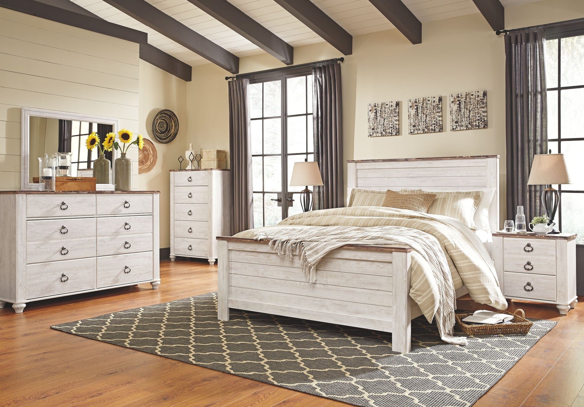 Signature Design by Ashley® Willowton - Panel Bed | Meri Furniture