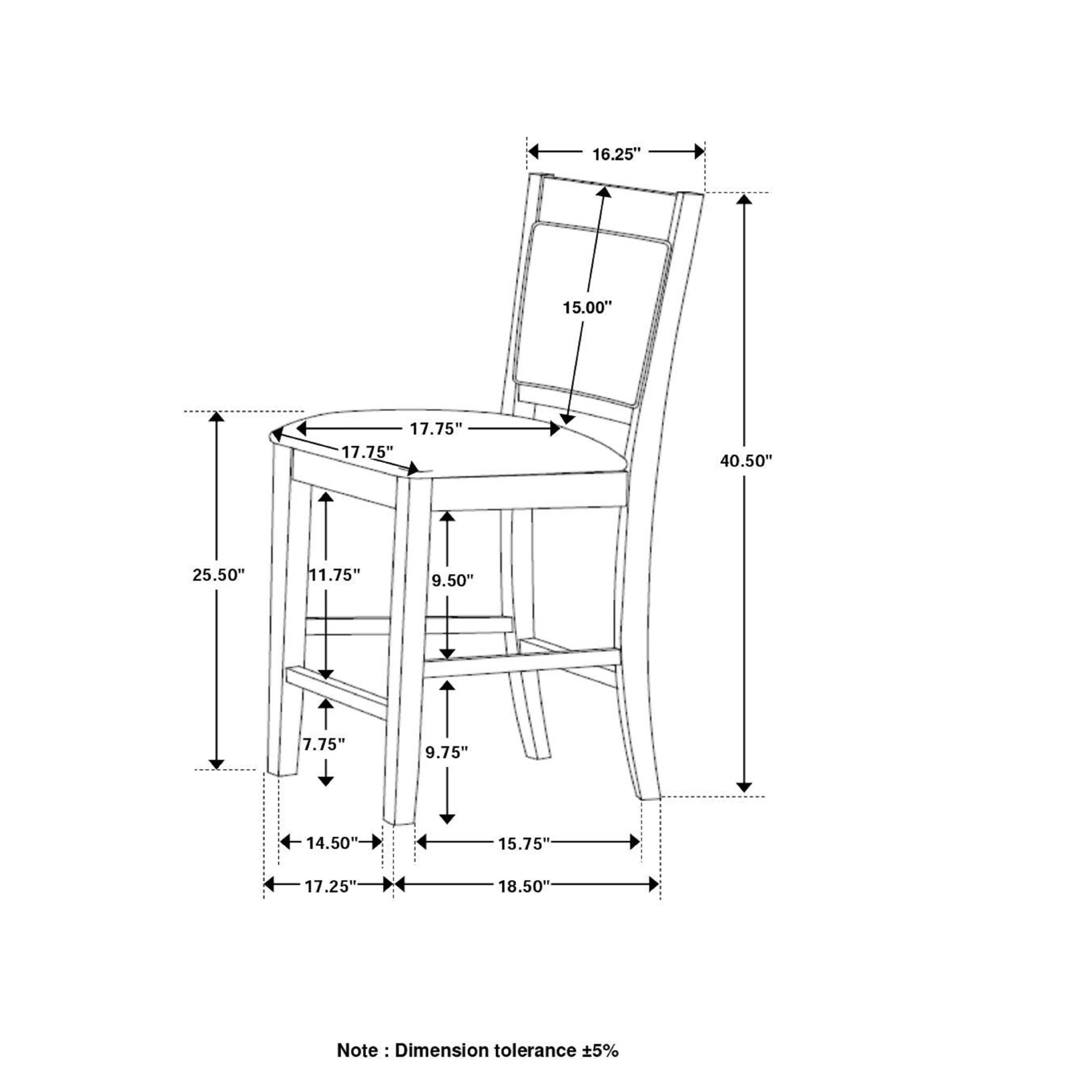 Upholstered Counter Height Chair (Set of 2) - Brown / Walnut