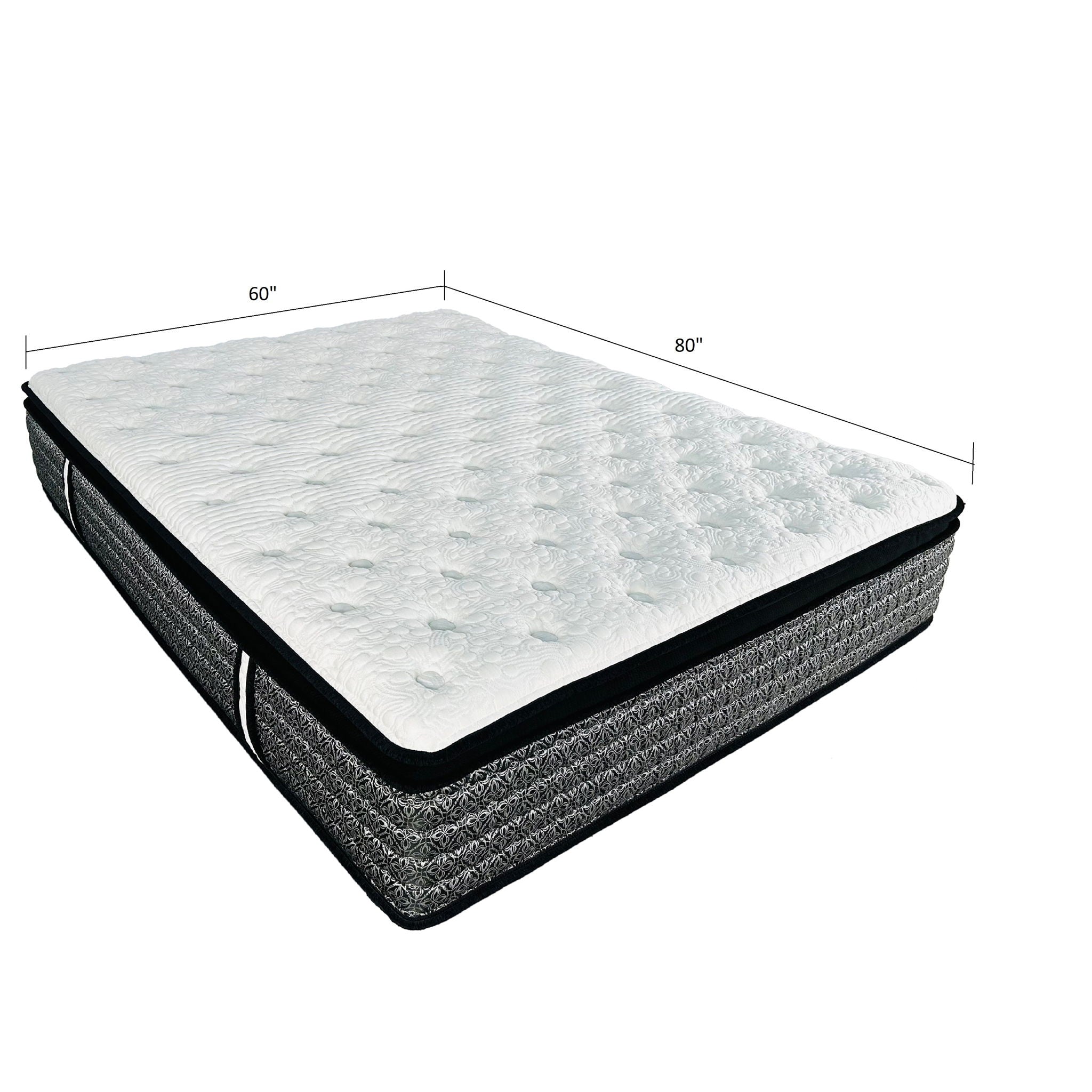 Premium 14" Queen Size Hybrid Mattress In A Box Plush Gel Memory Foam Top With Cooling Technology - Gray / White