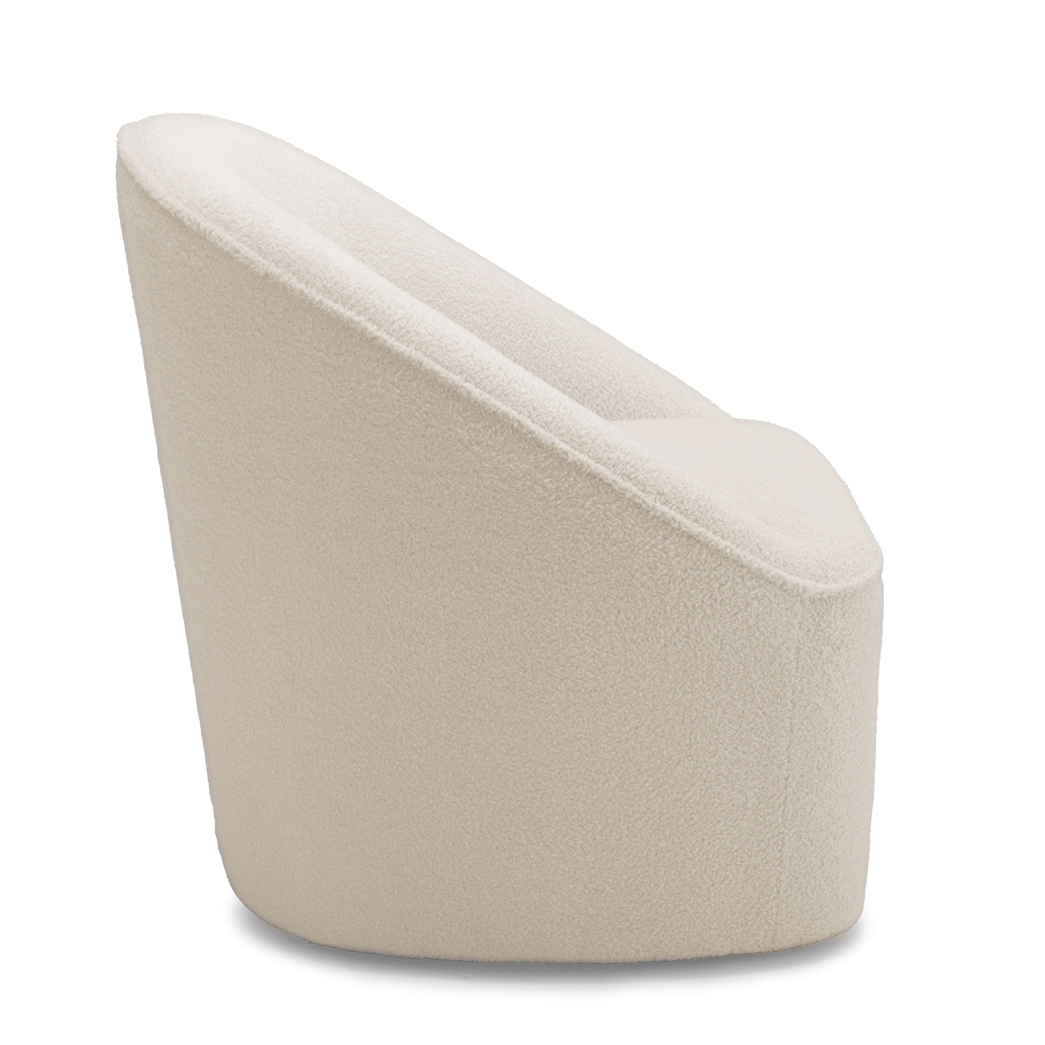 Anson - Swivel Chair With Soft Rounded Back - Off White