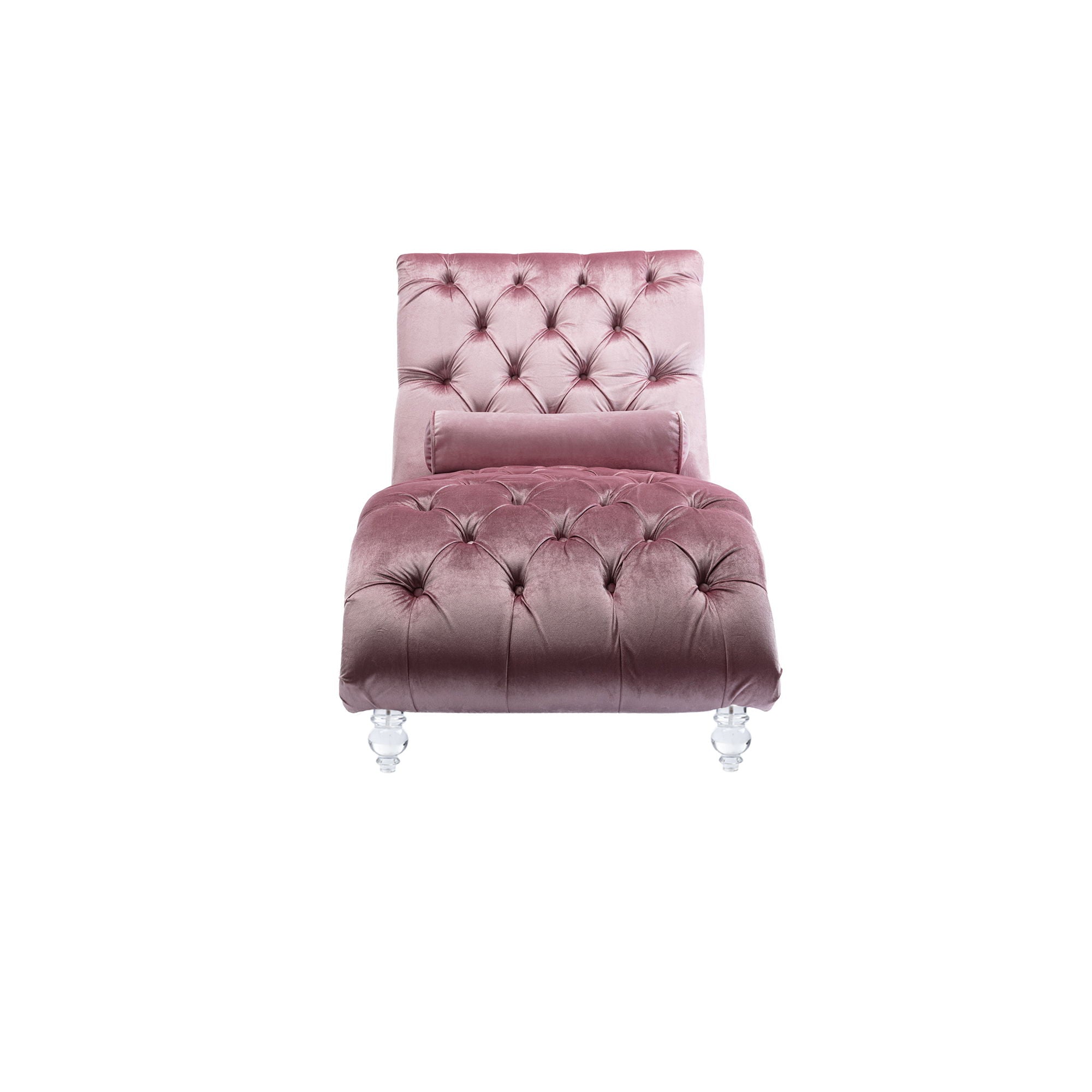 Velvet Chaise Lounge Indoor, Button Tufted Upholstered Chaise Lounge Chair With Pillow