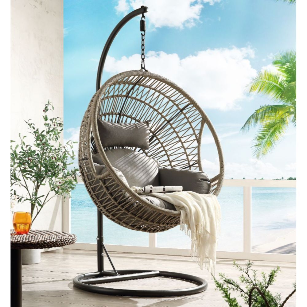 ACME Vasant - Hanging Chair - Fabric & Rope | Meri Furniture