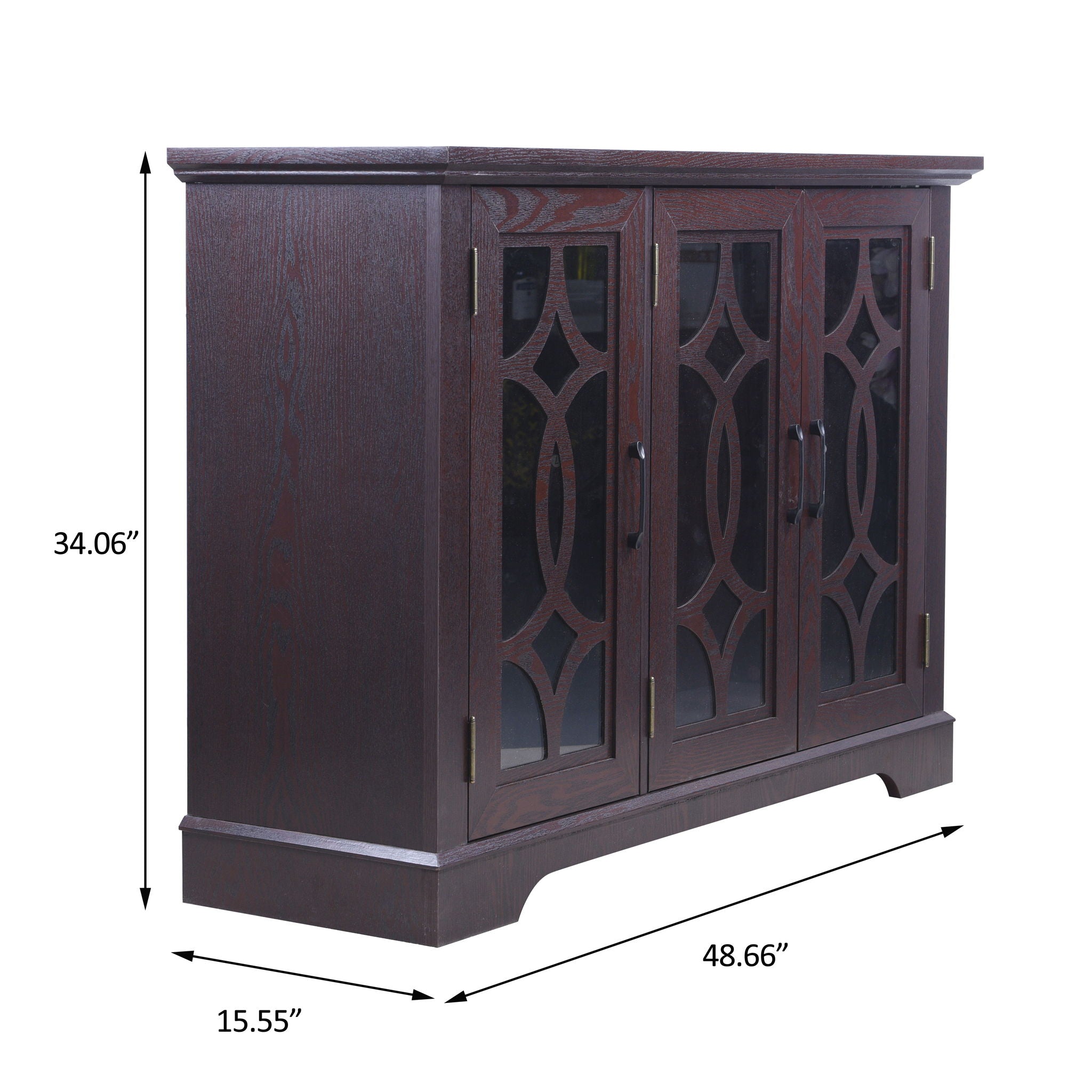 Spacious Sideboard With 3 Doors - Ox Blood Red