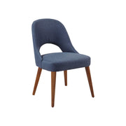 Dining Side Chair Upholstered Textured Fabric (Set of 2) - Navy