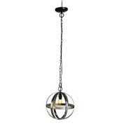 Metal Chandelier, Hanging Light Fixture With Adjustable Chain For Kitchen, Bulb Not Included - Gray