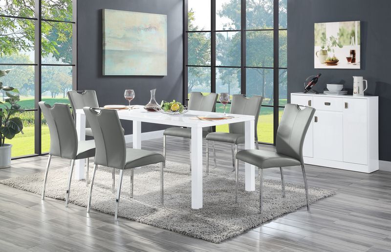 ACME Pagan - Dining Table - White High Gloss Finish | Meri Furniture