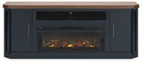 Landocken - Two-tone - 83" TV Stand With Electric Fireplace