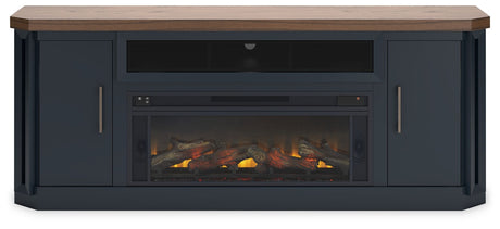 Landocken - Two-tone - 83" TV Stand With Electric Fireplace