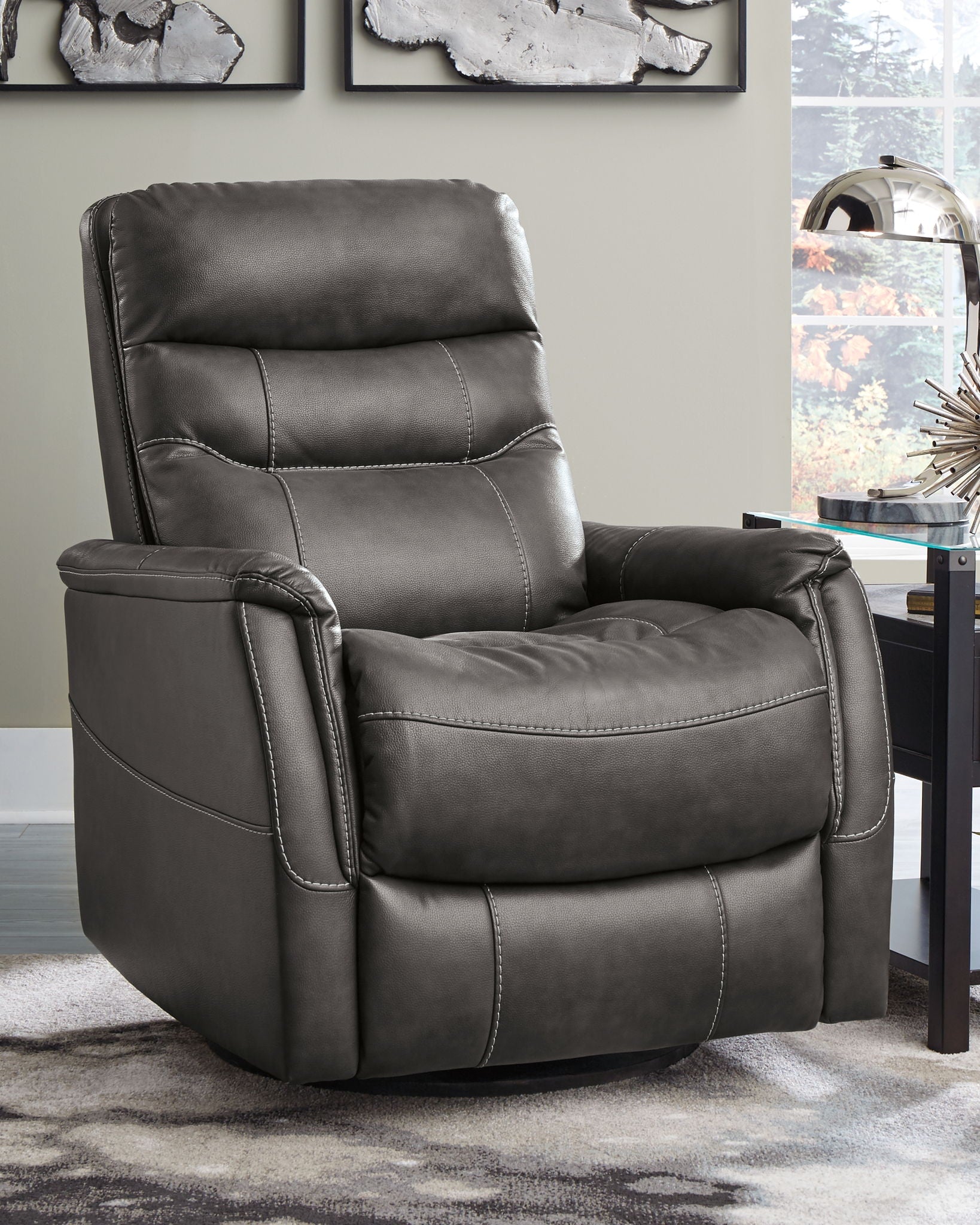 Riptyme - Swivel Glider Recliner - Quarry