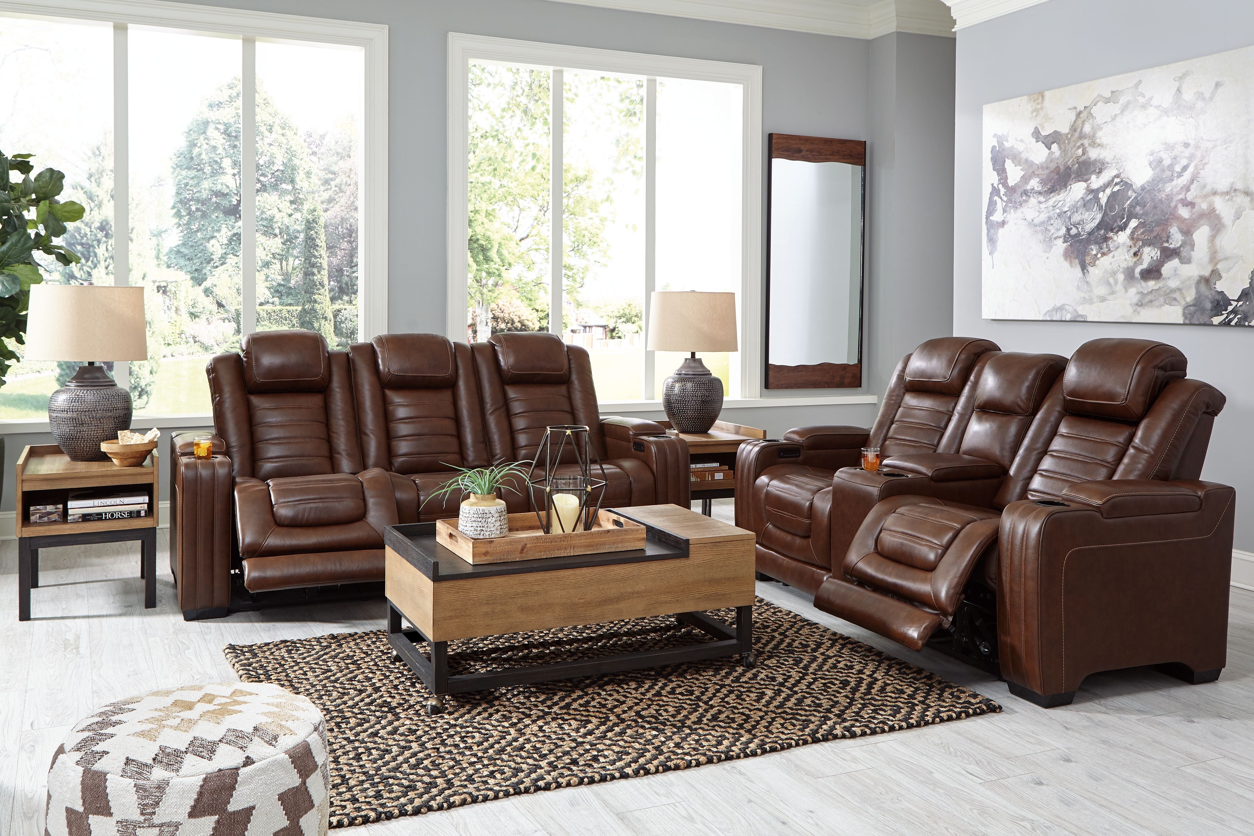 Signature Design by Ashley® Backtrack - Chocolate - 2 Pc. - Power Reclining Sofa, Loveseat | Meri Furniture