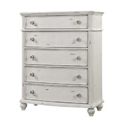 ACME Jaqueline - Chest - Light Gray Linen & Antique White Finish | Meri Furniture