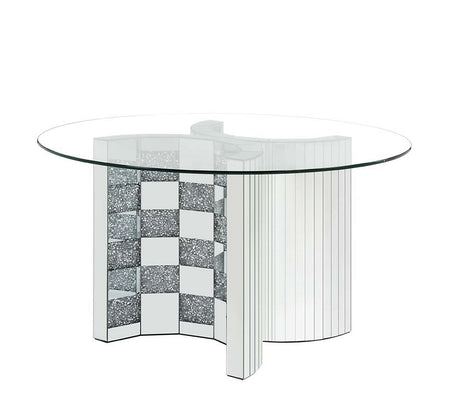 ACME Noralie - Dining Table - Mirrored - 30" | Meri Furniture