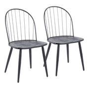 Riley - Industrial High Back Armless Chair (Set of 2) - Black