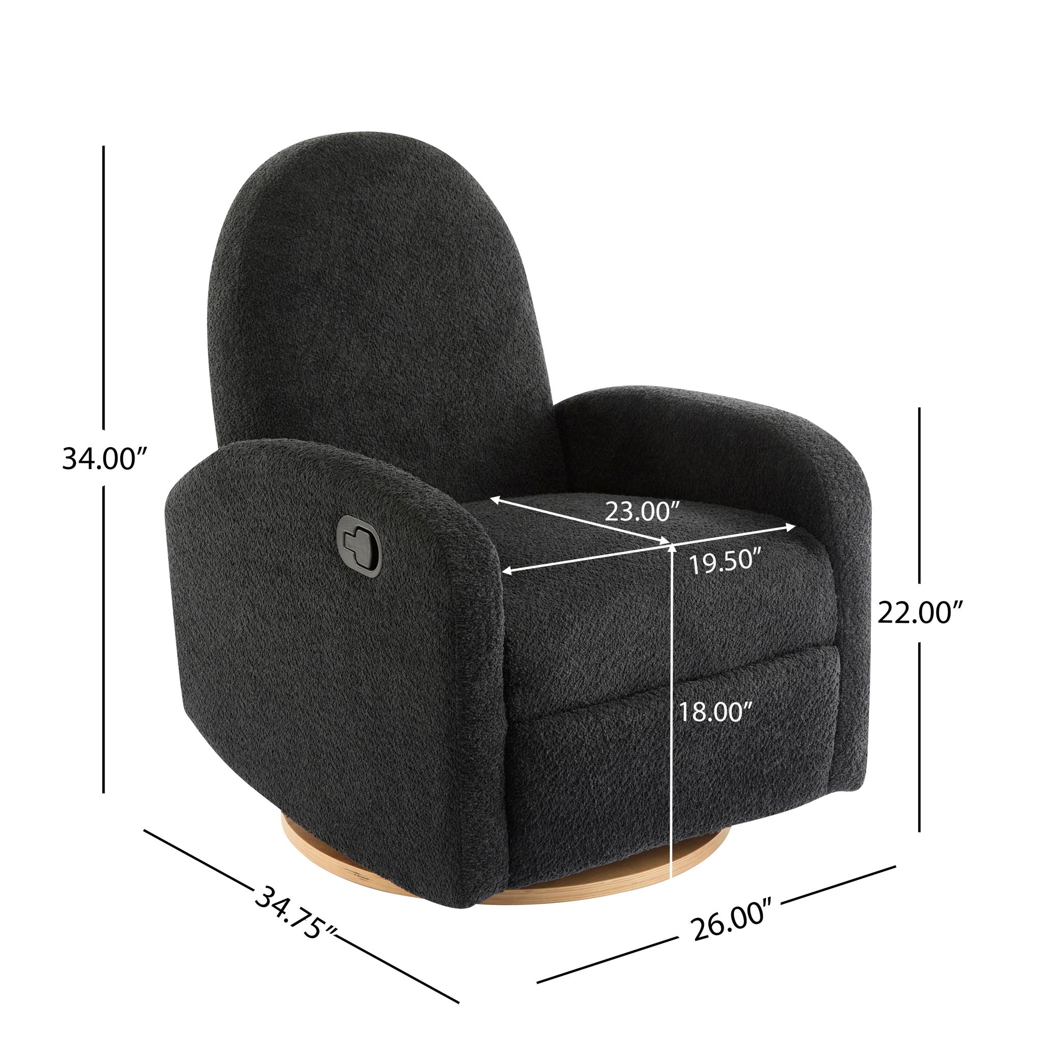 Contemporary 360 Swivel And Glider Recliner Chair