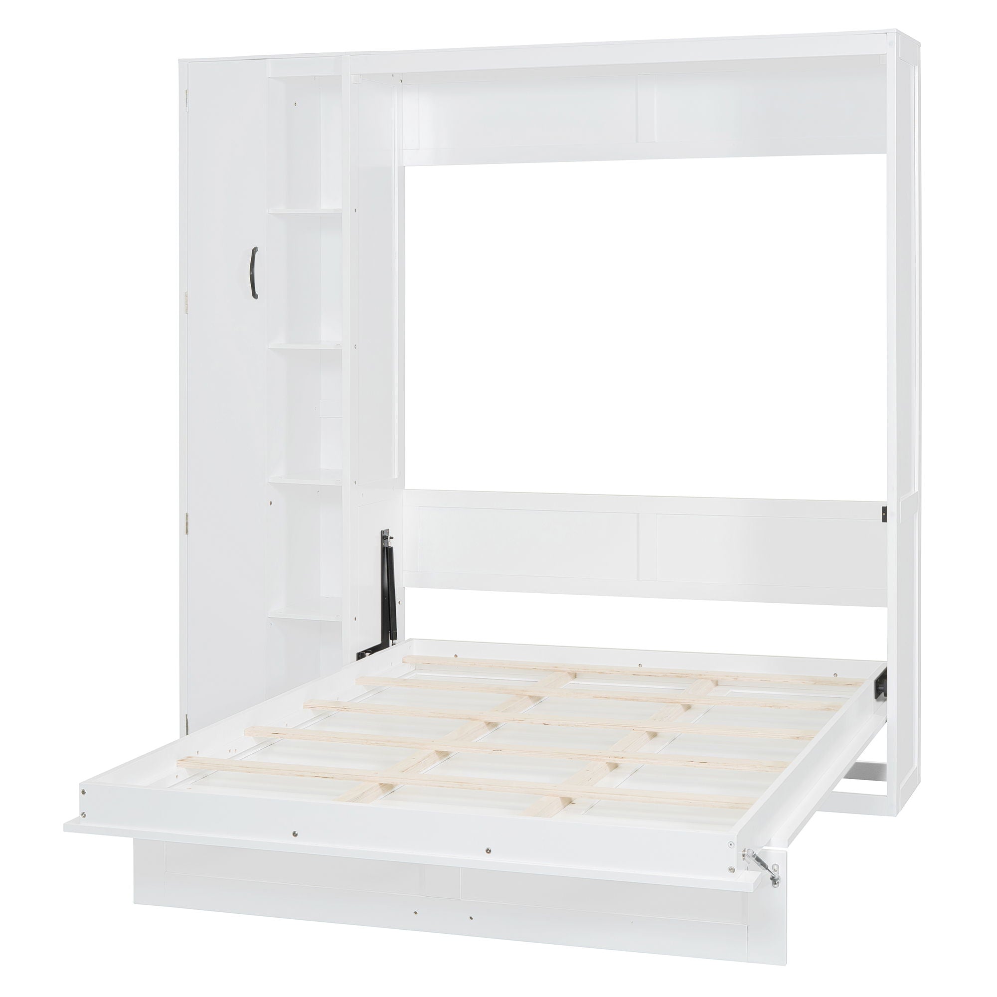 Murphy Wall Bed With Shelves, Wardrobe And LED Lights