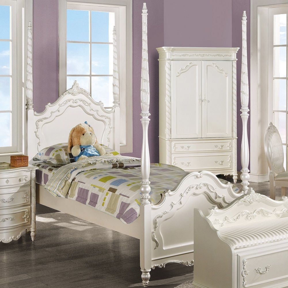 ACME Pearl - Twin Bed - White | Meri Furniture