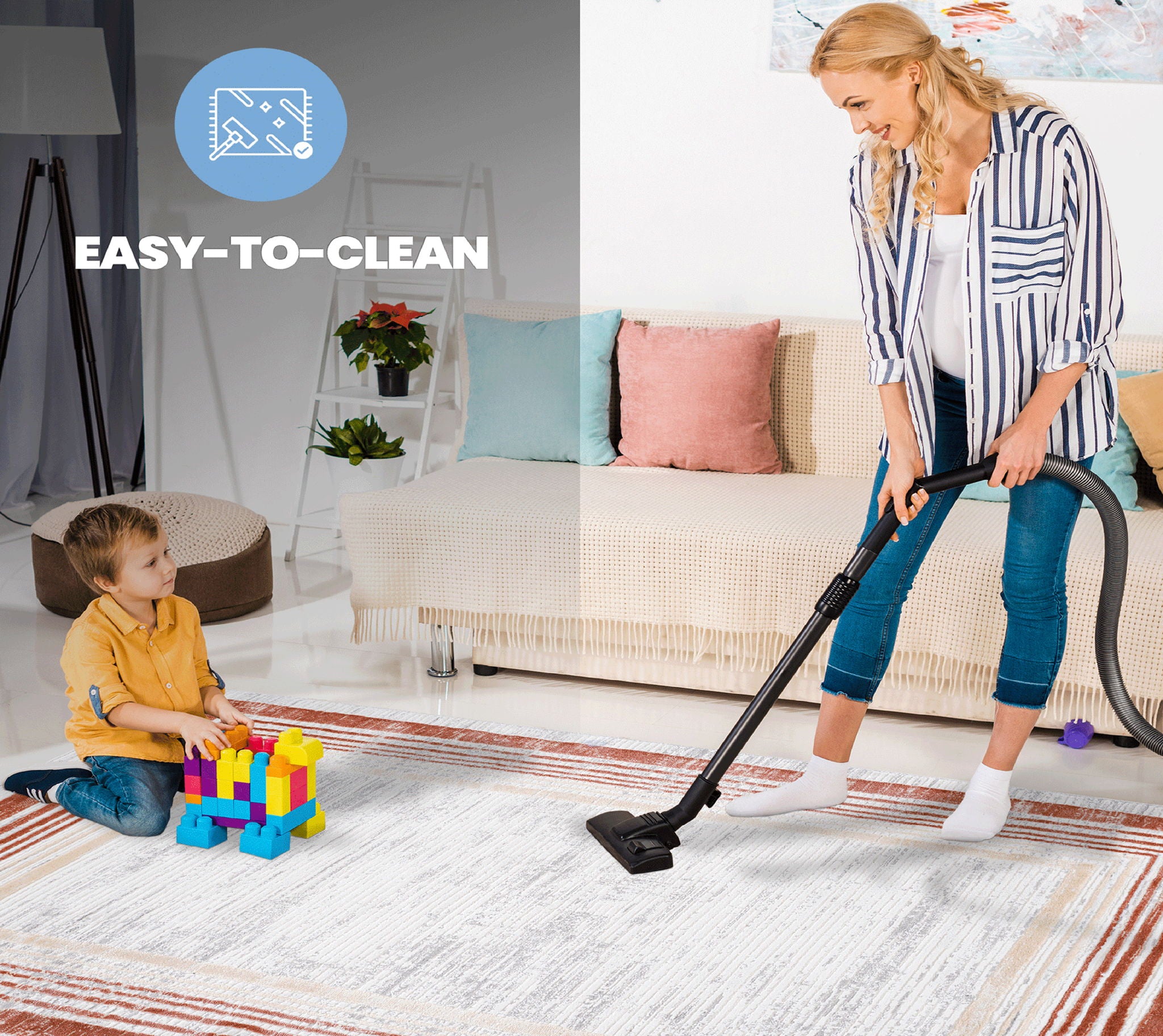 Marfi - 6' X 9' Bordered Area Rug - Brown / Ivory