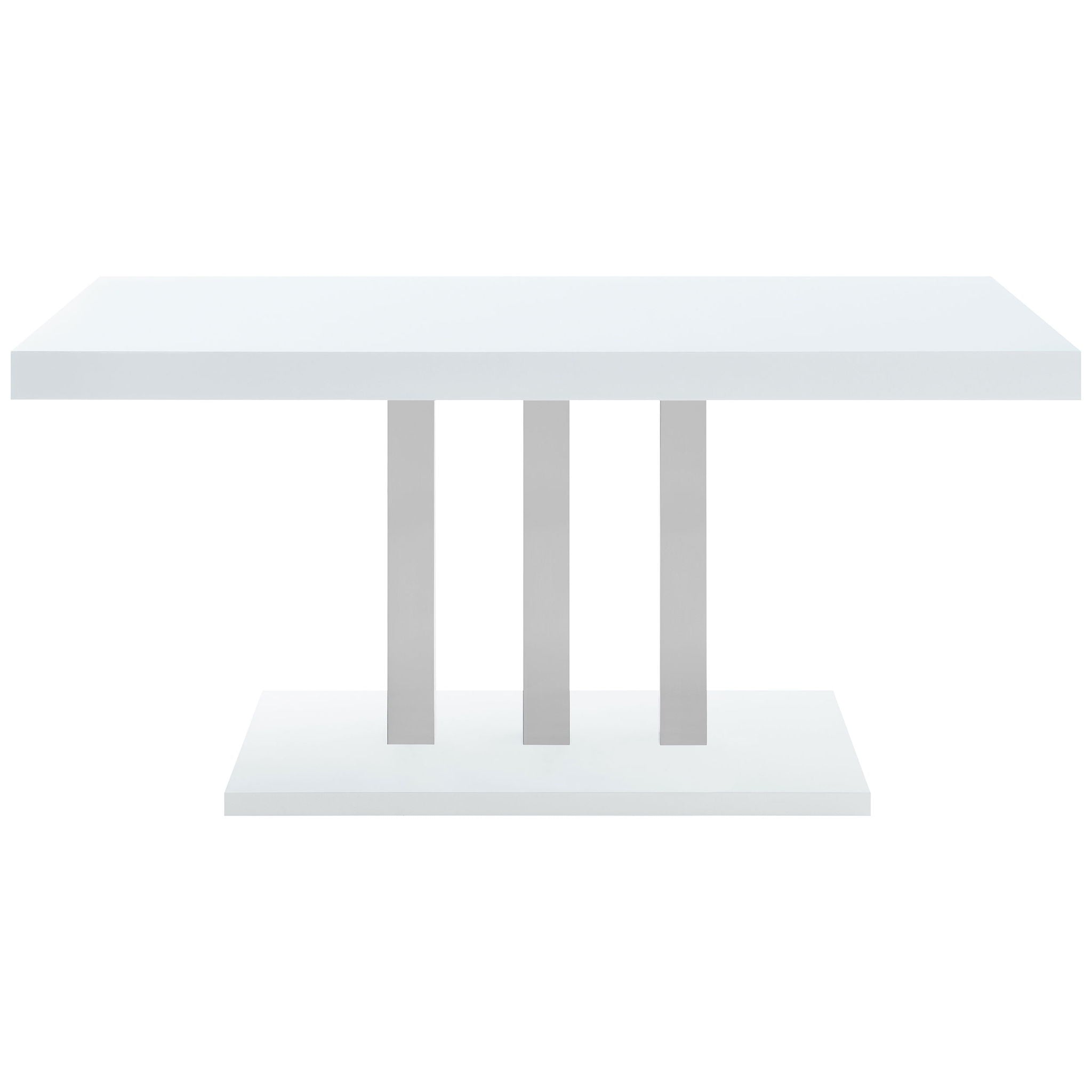 Creston - 5 Piece Dining Set With Upholstered Chairs - Gloss White