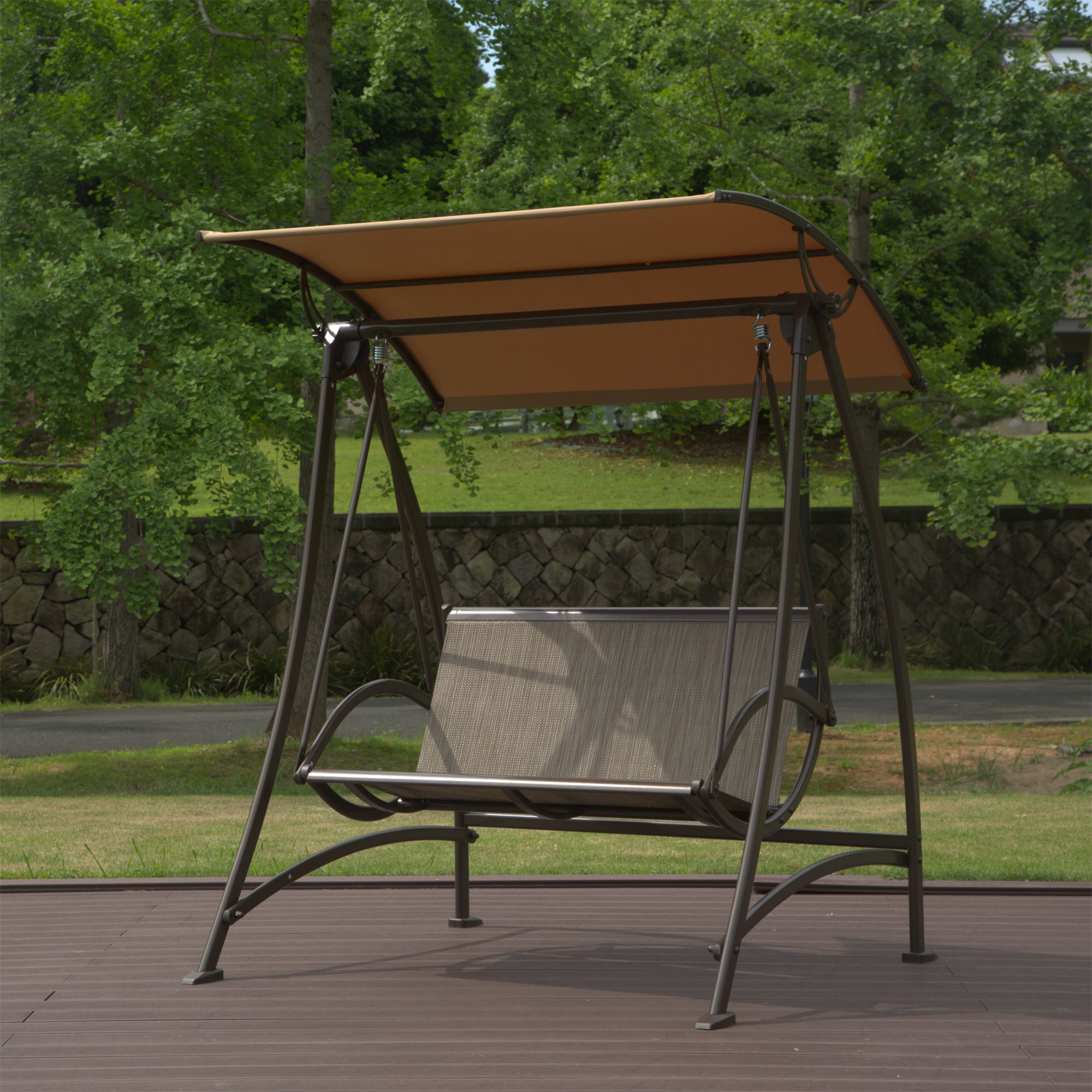 Patio Porch Swing Adjustable Canopy Deluxe Hammock Swing Glider