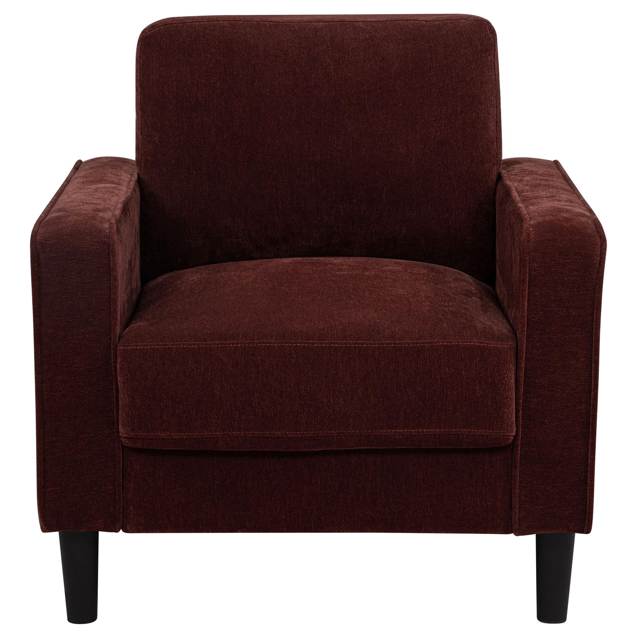 Ruth 3-piece Fabric Upholstered Track Arm Sofa Rust Red