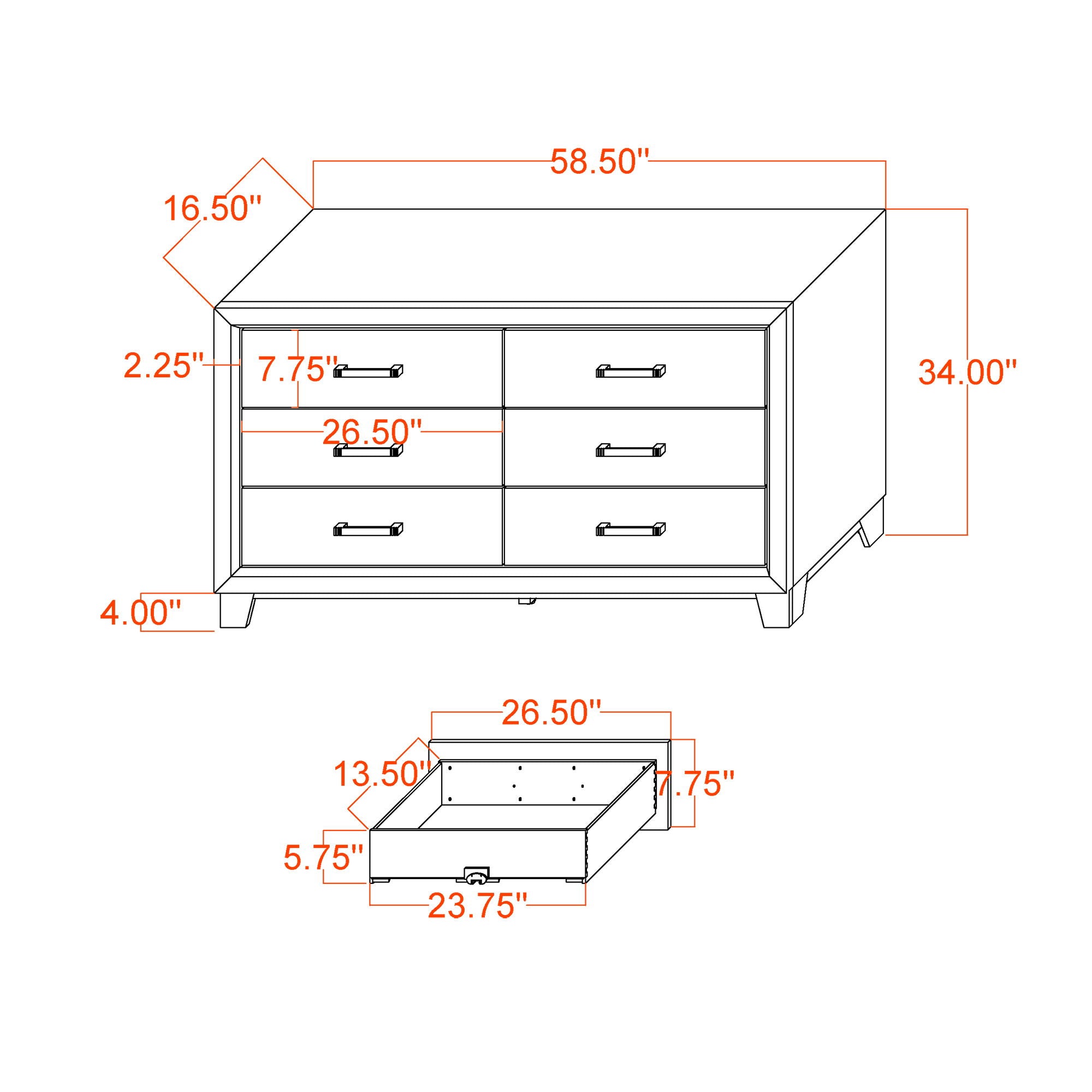 Soluto - Dresser - Gray / Black
