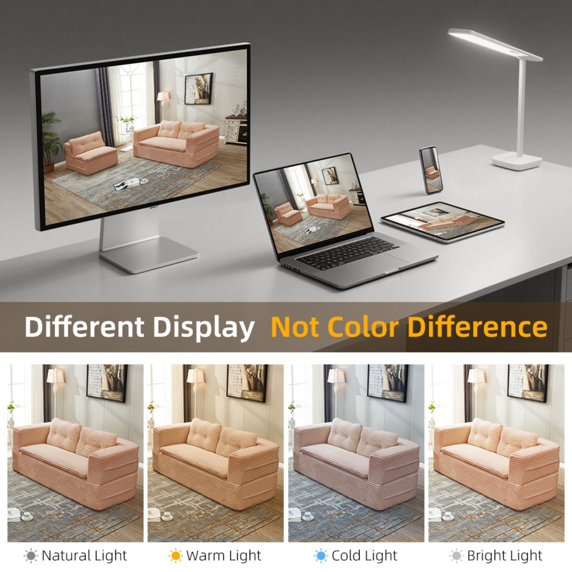 Multi Functional Sectional Sofa Bed With Independent Chaise Lounge And Functional Blanket