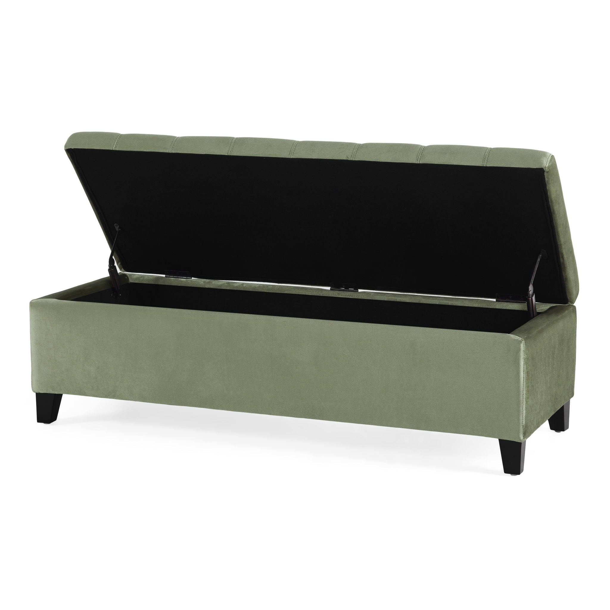 Wendover - Elegant Velvet Tufted Storage Bench With Lift-Up Top And Birch Wood Legs