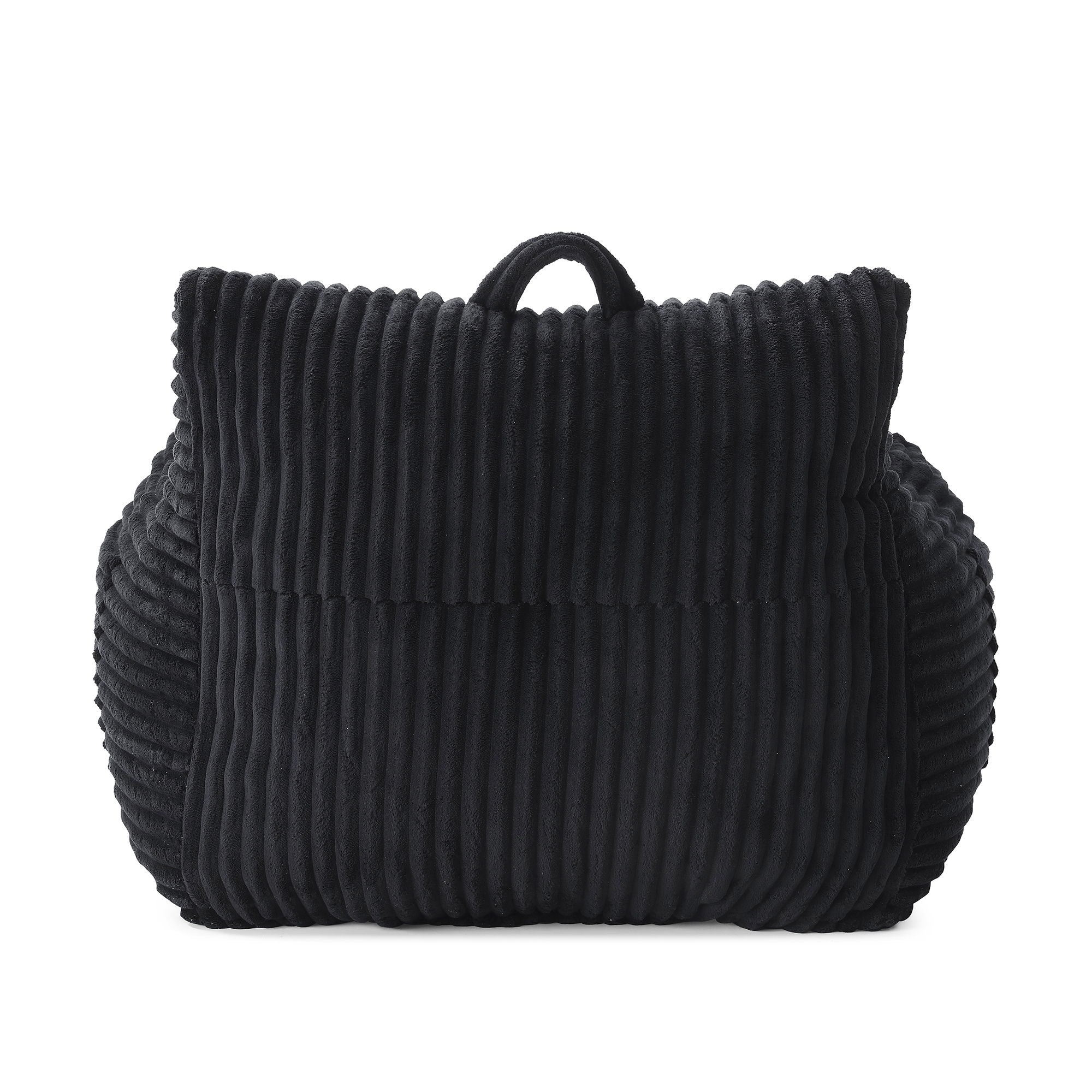 Giant Plush Bean Bag Chair With Armrests And Footstool