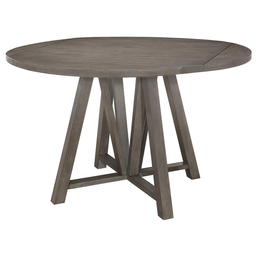 Coaster Fine Furniture Athens - Round Drop Leaf Counter Dining Table - Gray | Meri Furniture