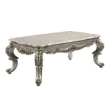 ACME Miliani - Coffee Table With Marble Top - Natural Antique Bronze | Meri Furniture