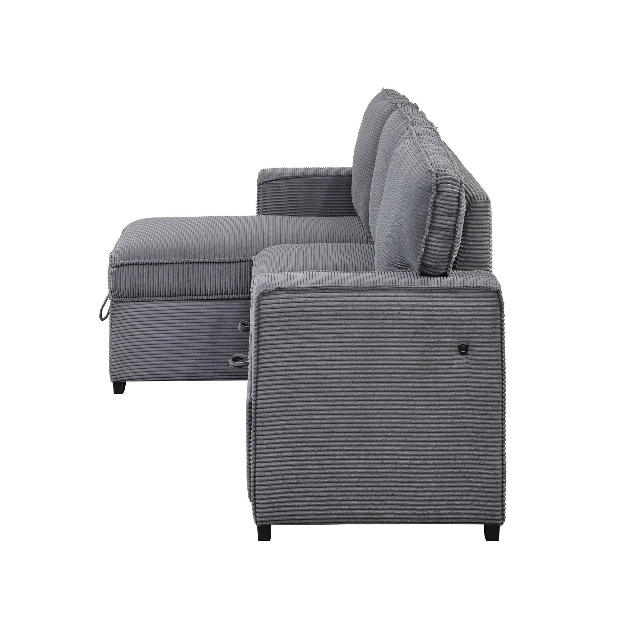 Territory - Pull Out Sofa Bed With Design - Dark Gray