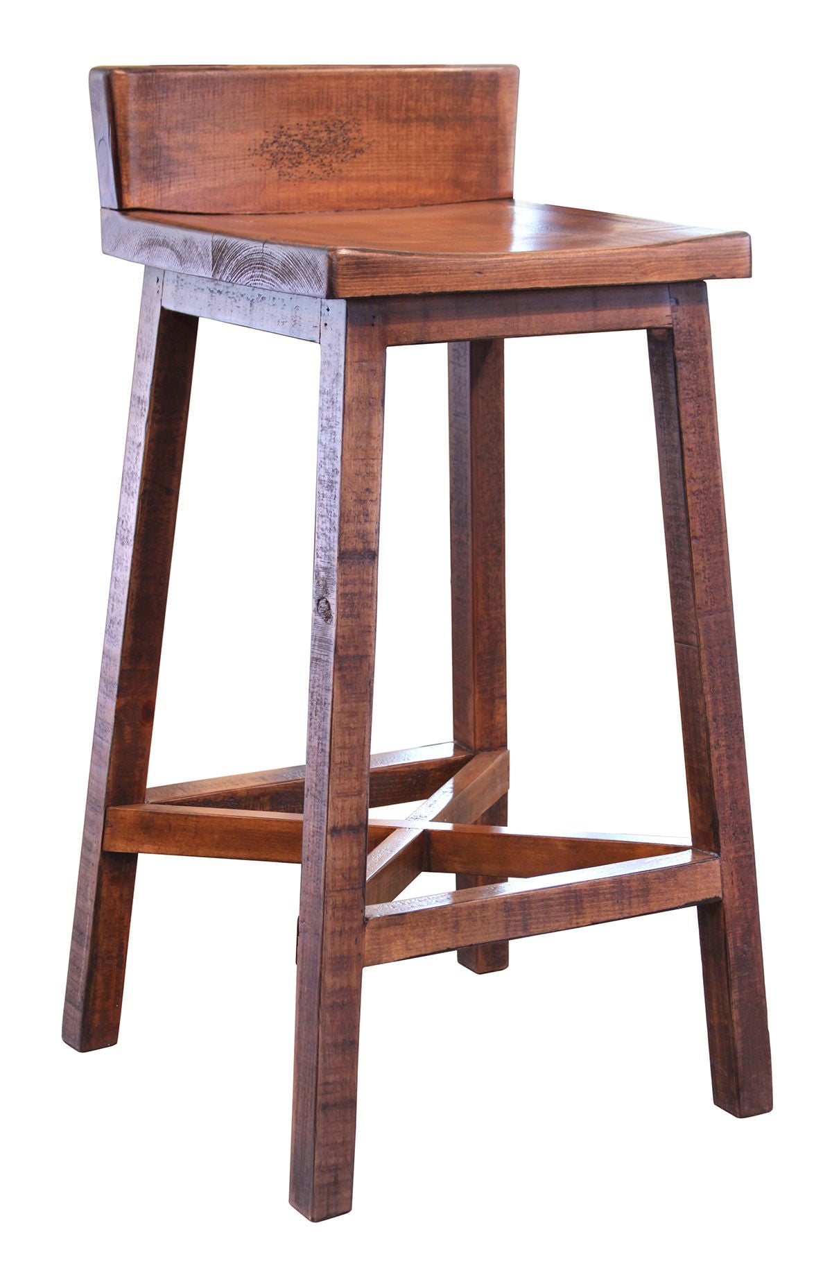 International Furniture Direct Pueblo - Wooden Seat & Base Stool (Set of 2) | Meri Furniture