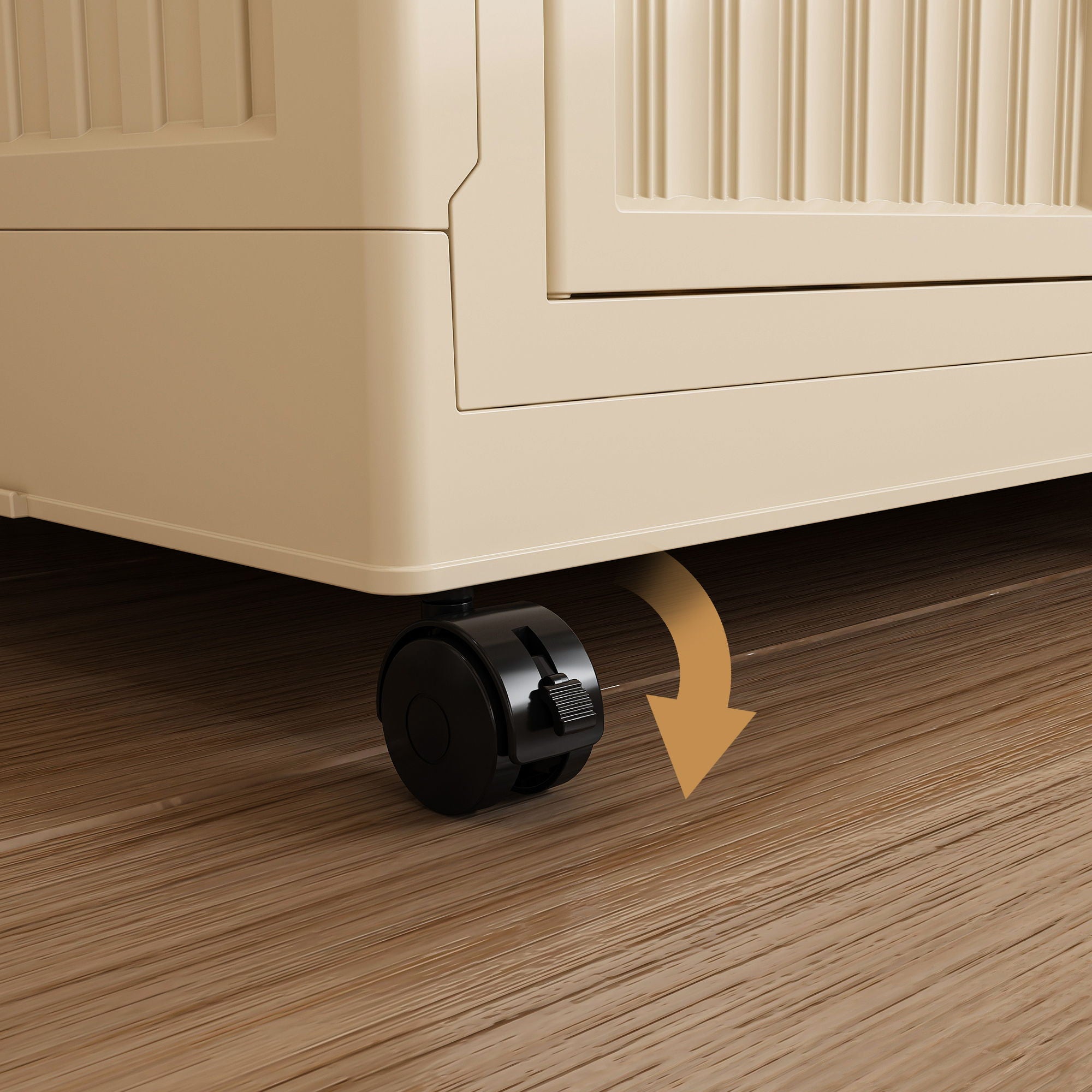 Portable Wardrobe Closet Storage Organizer For Clothes, 9 Magnetic Doors With 9 Cubes & 2 Hanging Rods, 6 Hangers - Cream White