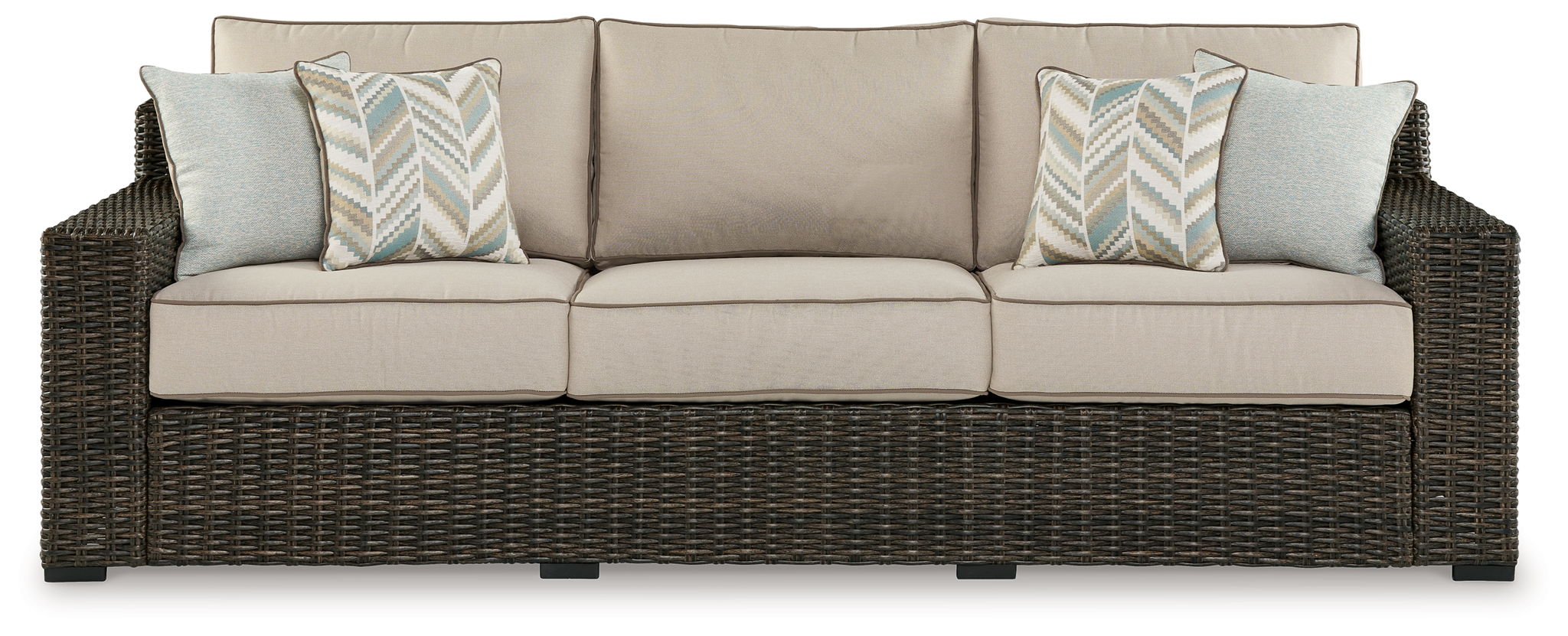 Coastline Bay - Sofa With Cushion - Brown