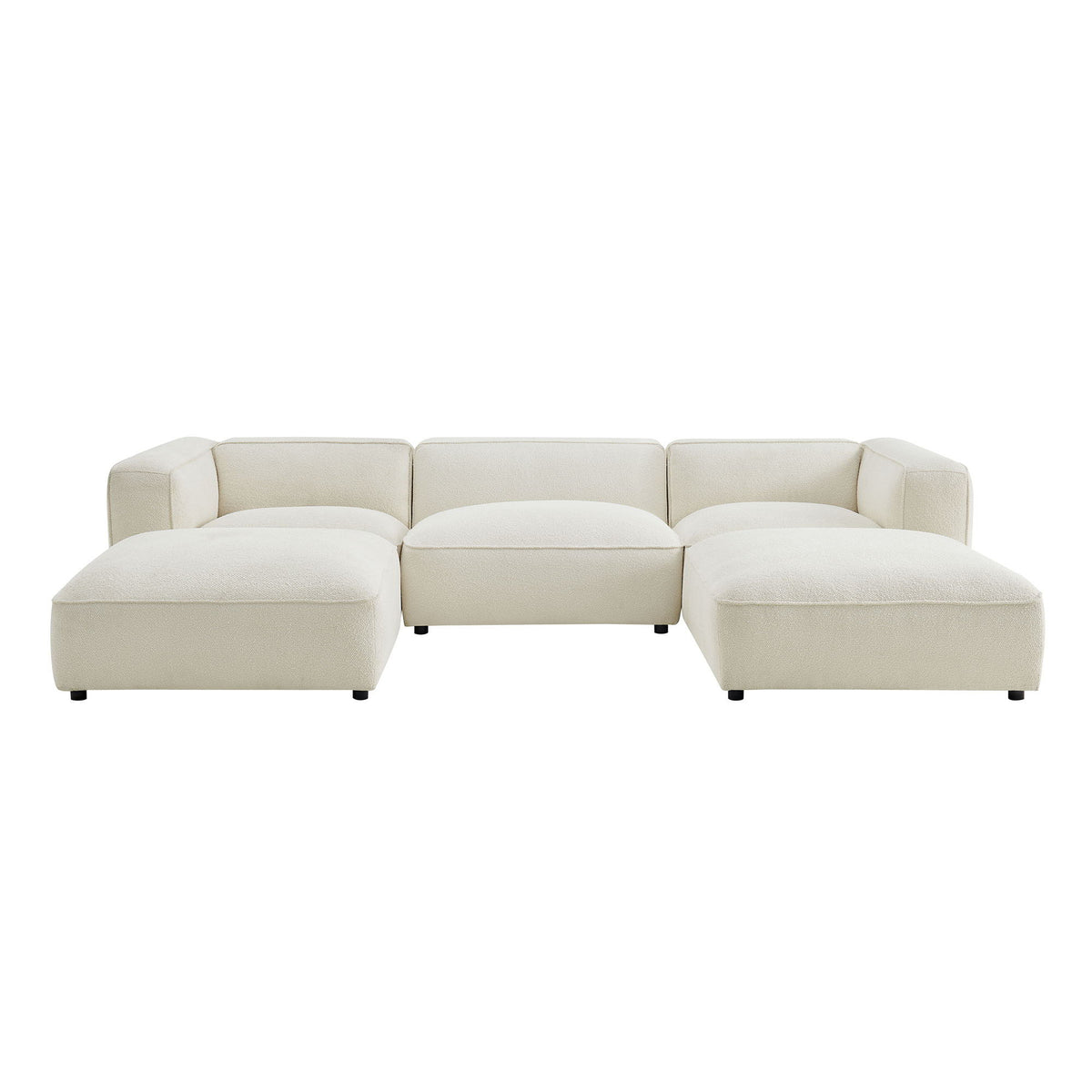 Auren 5 Piece Lattice Bouclé Upholstered Modular Sectional by Modway