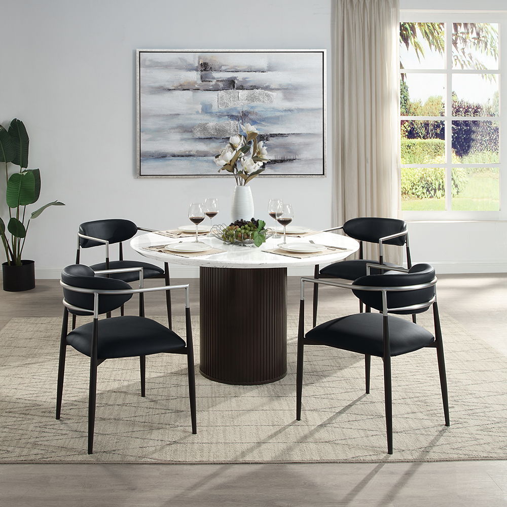 Gavan - Arm Chair Set of 2) - Black Synthetic Leather