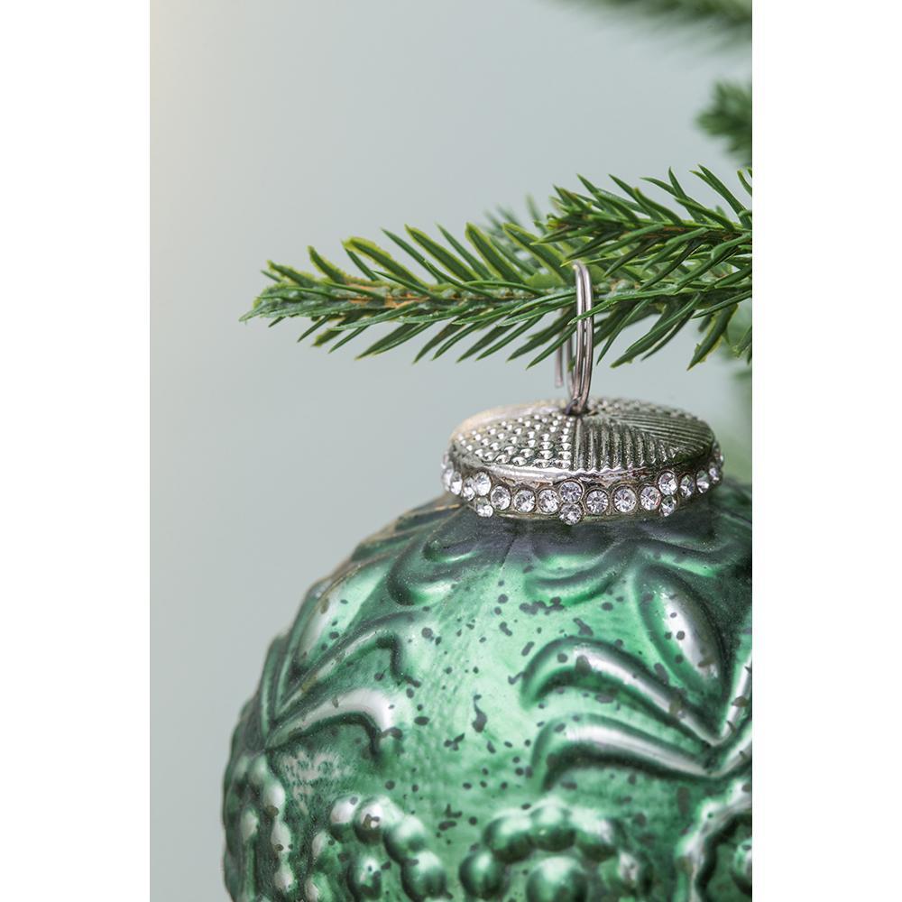 Christmas Ball Ornaments, Glass Decorative Hanging Ball Christmas Tree Ornaments, For Holiday Party Decorations (Set of 6) - Green