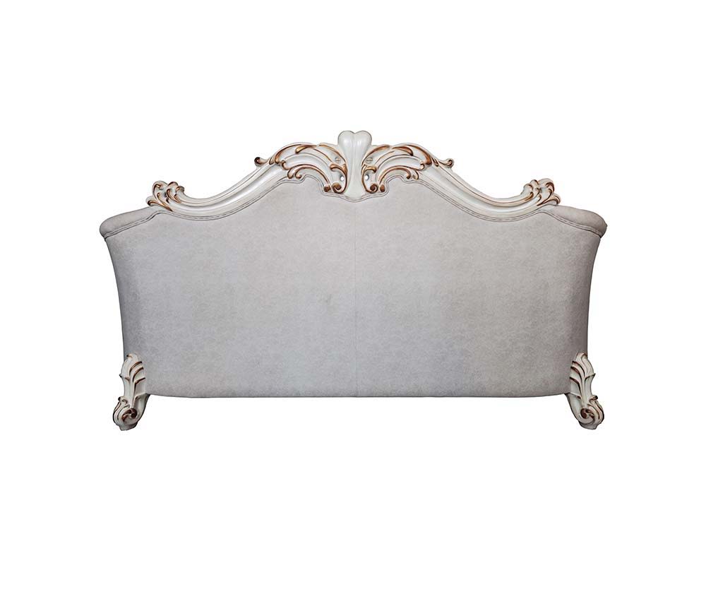 ACME Vendom II - Sofa - Two Tone Ivory Fabric & Antique Pearl Finish | Meri Furniture